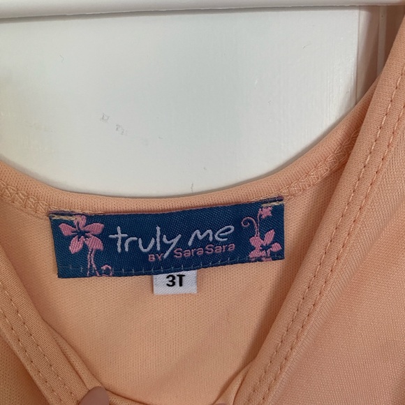 Nordstrom Truly Me Sleeveless Tulle Tutu Dress Appliquéd Flowers Dots Size 3T - Picture 4 of 4